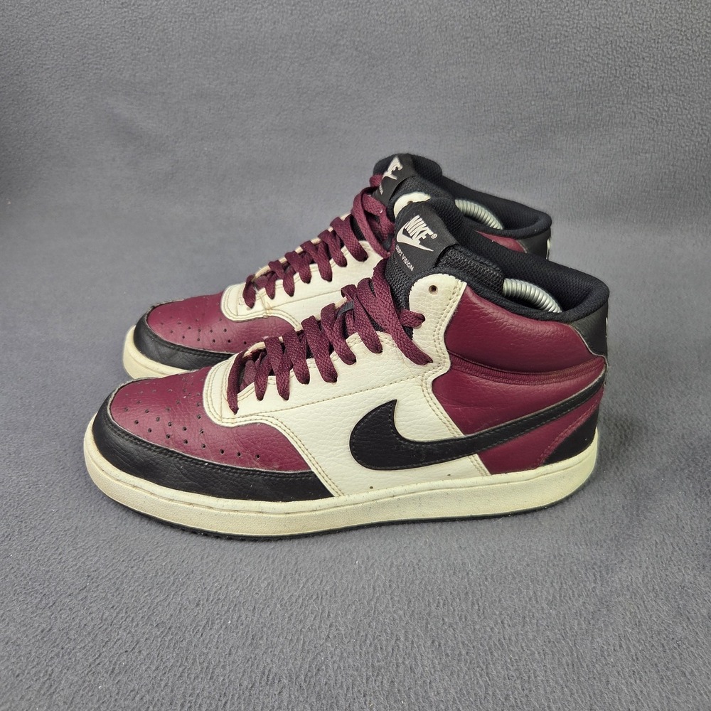 Nike Court Vision Mid Men's DN3577-600 SIZE US 8 Maroon White Black